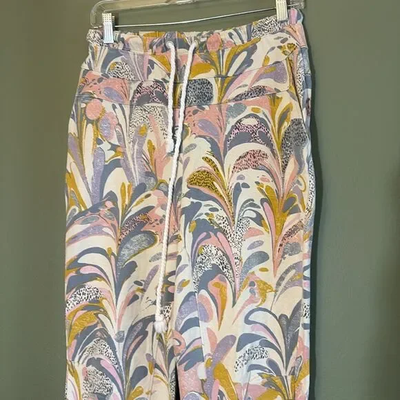 Anthropologie Saturday Sunday Flora Printed Joggers Tie Waist Colorful Sz XS - Picture 6 of 10